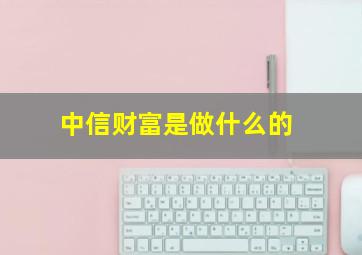 中信财富是做什么的