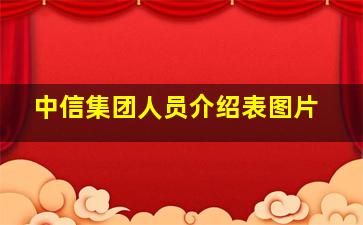 中信集团人员介绍表图片