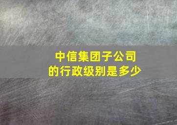 中信集团子公司的行政级别是多少