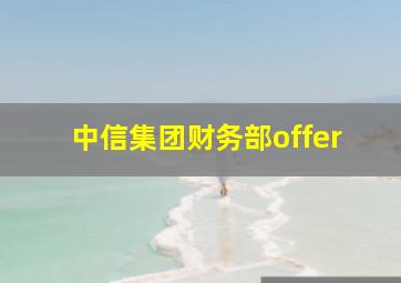 中信集团财务部offer