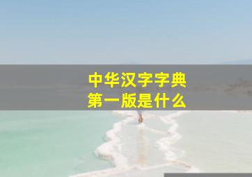 中华汉字字典第一版是什么