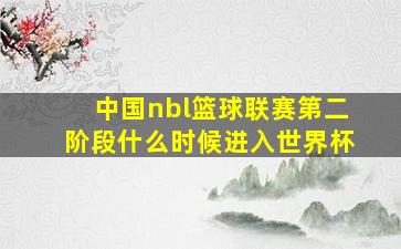 中国nbl篮球联赛第二阶段什么时候进入世界杯