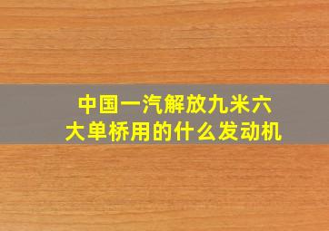 中国一汽解放九米六大单桥用的什么发动机