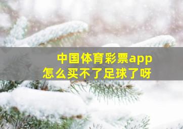 中国体育彩票app怎么买不了足球了呀