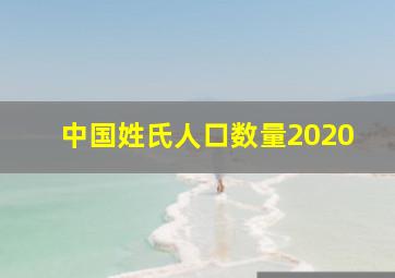 中国姓氏人口数量2020