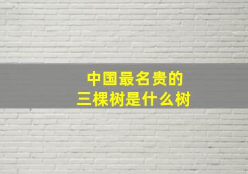 中国最名贵的三棵树是什么树