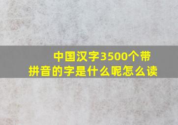 中国汉字3500个带拼音的字是什么呢怎么读