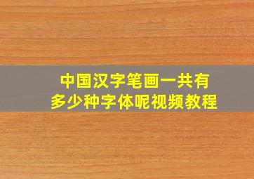 中国汉字笔画一共有多少种字体呢视频教程