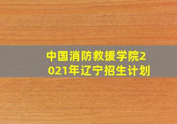 中国消防救援学院2021年辽宁招生计划