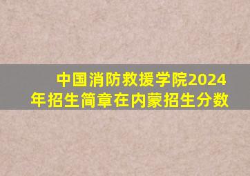 中国消防救援学院2024年招生简章在内蒙招生分数