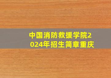 中国消防救援学院2024年招生简章重庆