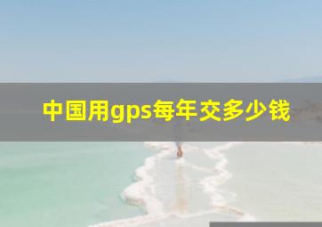 中国用gps每年交多少钱