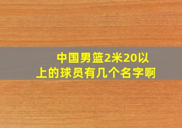 中国男篮2米20以上的球员有几个名字啊