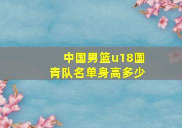 中国男篮u18国青队名单身高多少