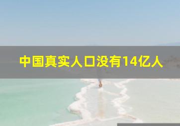 中国真实人口没有14亿人