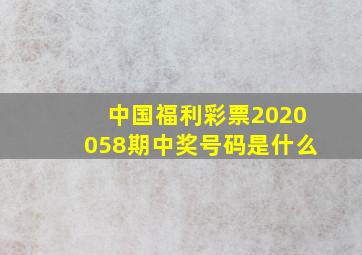 中国福利彩票2020058期中奖号码是什么