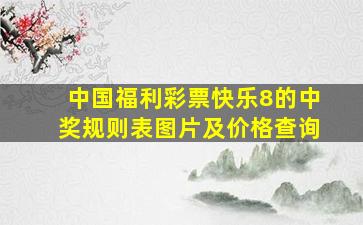 中国福利彩票快乐8的中奖规则表图片及价格查询