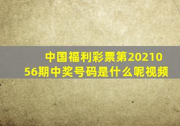 中国福利彩票第2021056期中奖号码是什么呢视频