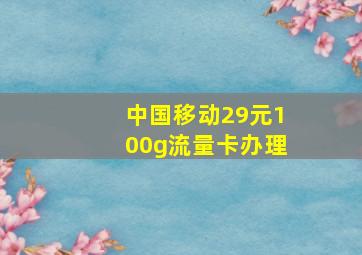 中国移动29元100g流量卡办理