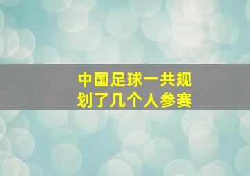 中国足球一共规划了几个人参赛