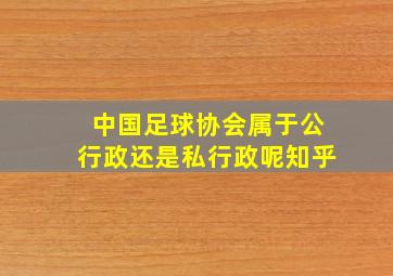 中国足球协会属于公行政还是私行政呢知乎