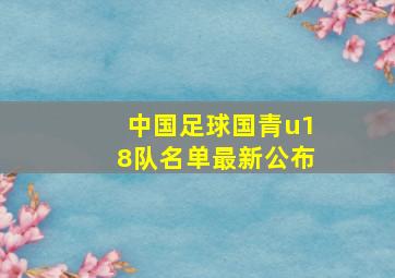 中国足球国青u18队名单最新公布