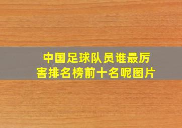 中国足球队员谁最厉害排名榜前十名呢图片