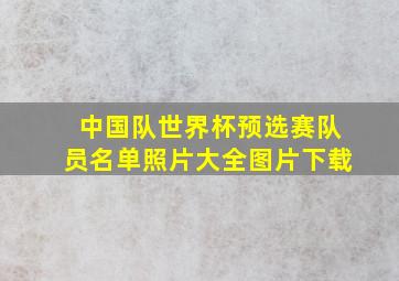 中国队世界杯预选赛队员名单照片大全图片下载