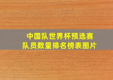 中国队世界杯预选赛队员数量排名榜表图片