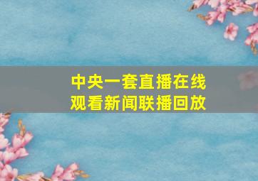 中央一套直播在线观看新闻联播回放