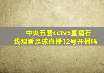 中央五套cctv5直播在线观看足球直播12号开播吗