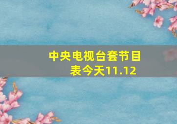 中央电视台套节目表今天11.12