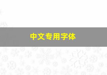 中文专用字体