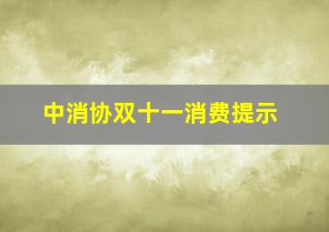 中消协双十一消费提示