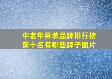 中老年男装品牌排行榜前十名有哪些牌子图片