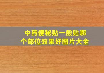 中药便秘贴一般贴哪个部位效果好图片大全