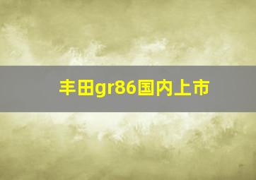 丰田gr86国内上市