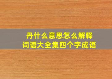 丹什么意思怎么解释词语大全集四个字成语