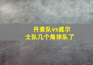 丹麦队vs威尔士队几个角球队了