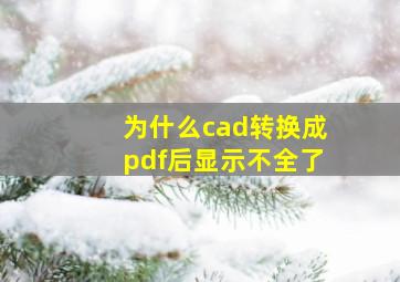 为什么cad转换成pdf后显示不全了