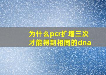 为什么pcr扩增三次才能得到相同的dna