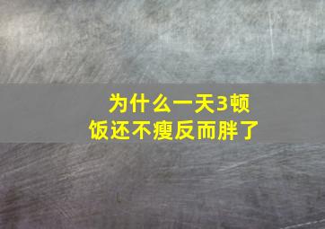 为什么一天3顿饭还不瘦反而胖了