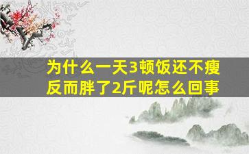 为什么一天3顿饭还不瘦反而胖了2斤呢怎么回事