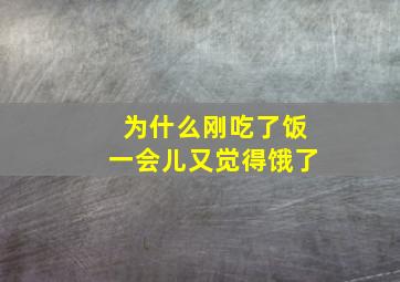 为什么刚吃了饭一会儿又觉得饿了