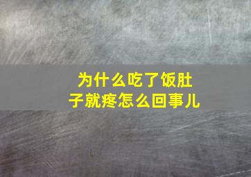 为什么吃了饭肚子就疼怎么回事儿