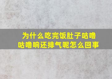 为什么吃完饭肚子咕噜咕噜响还排气呢怎么回事