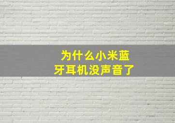 为什么小米蓝牙耳机没声音了