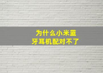 为什么小米蓝牙耳机配对不了