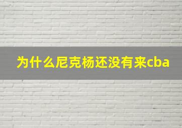 为什么尼克杨还没有来cba