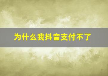 为什么我抖音支付不了